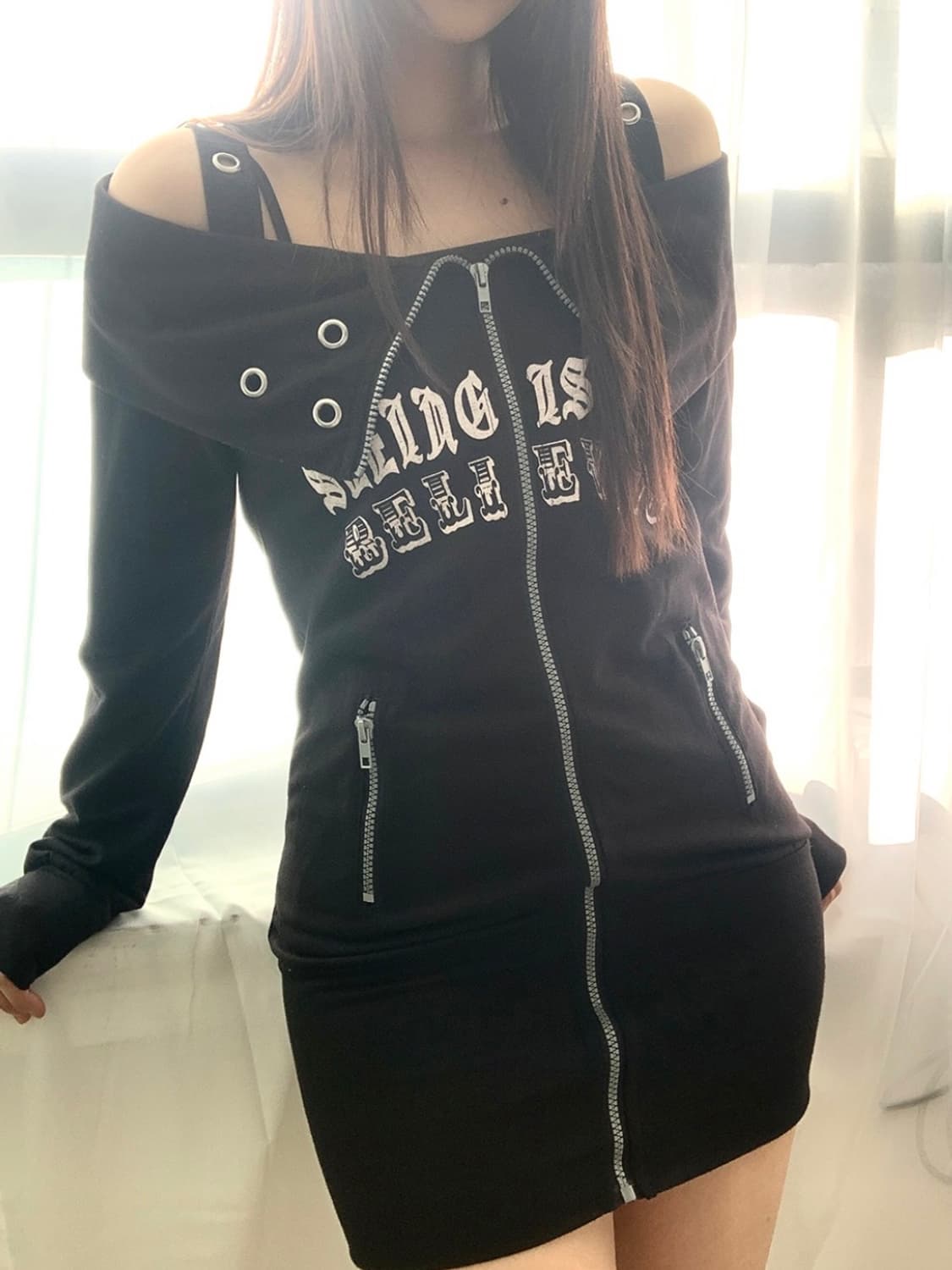 Punk off-shoulder mini dress 상품이미지2