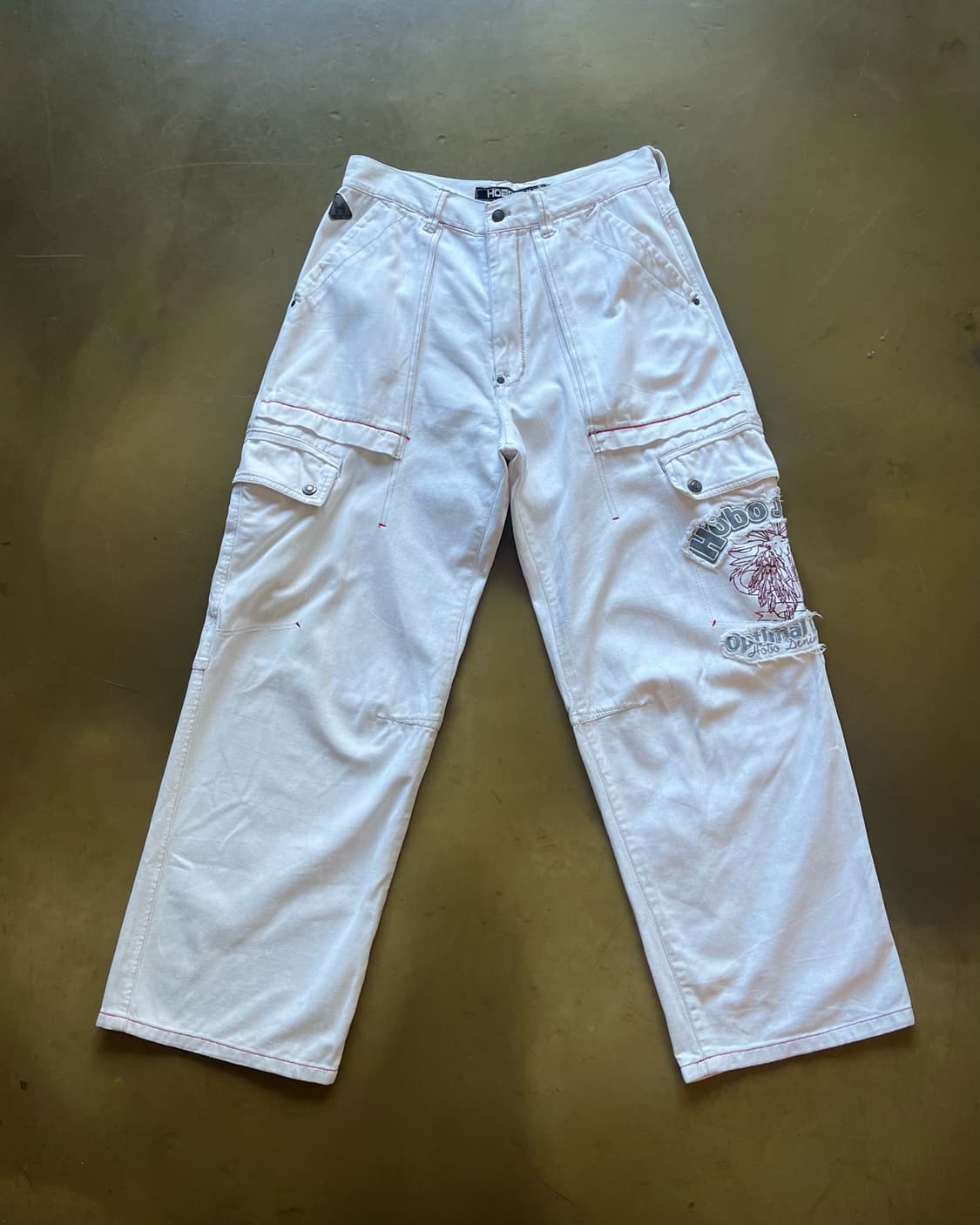 90-00s HOBO DNM White Wide Cargo Pants 상품이미지4