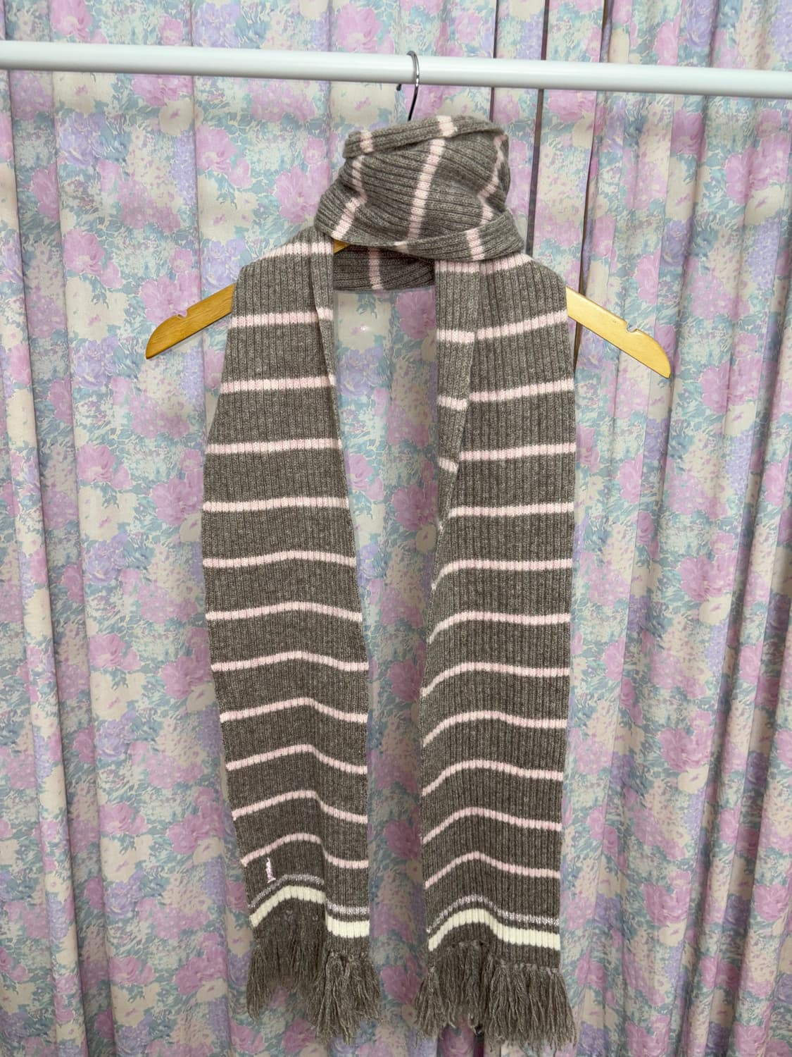 east boy 브라운 핑크 스트라이프 머플러 상품이미지7