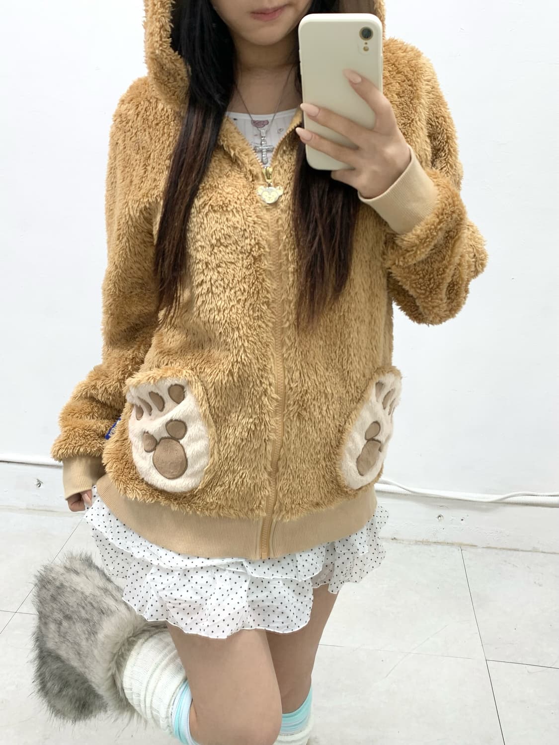 [DISNEY] 도쿄디즈니 쿠마미미 더피 폭닥 후드집업 상품이미지4