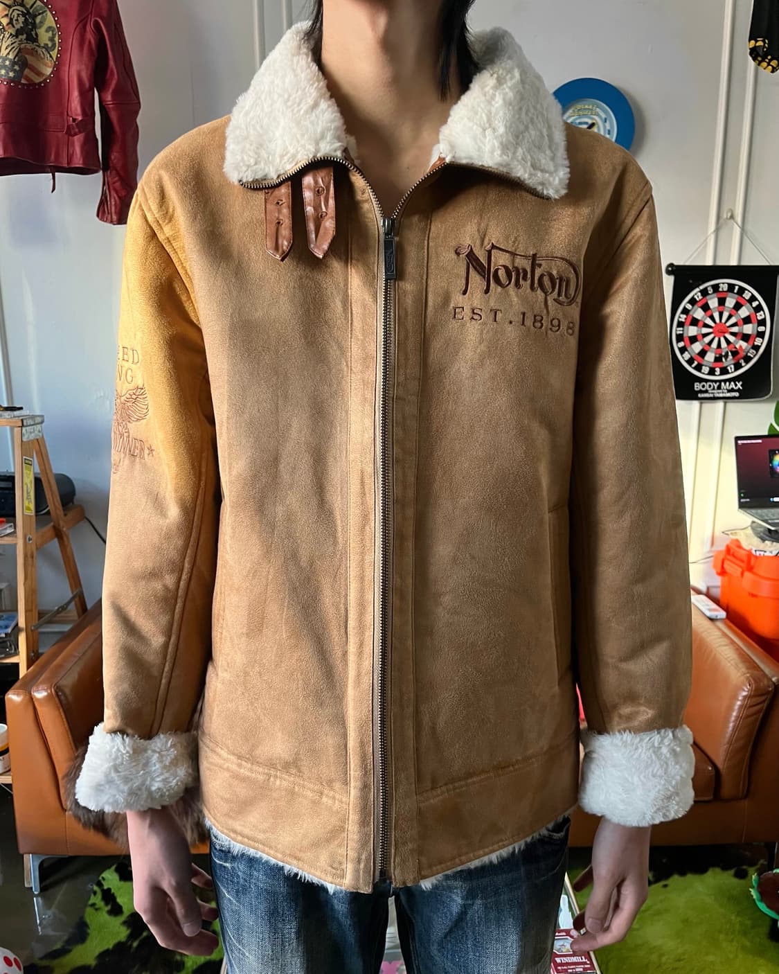 90-00s Norton Motorcycle Suede Mustang 상품이미지3