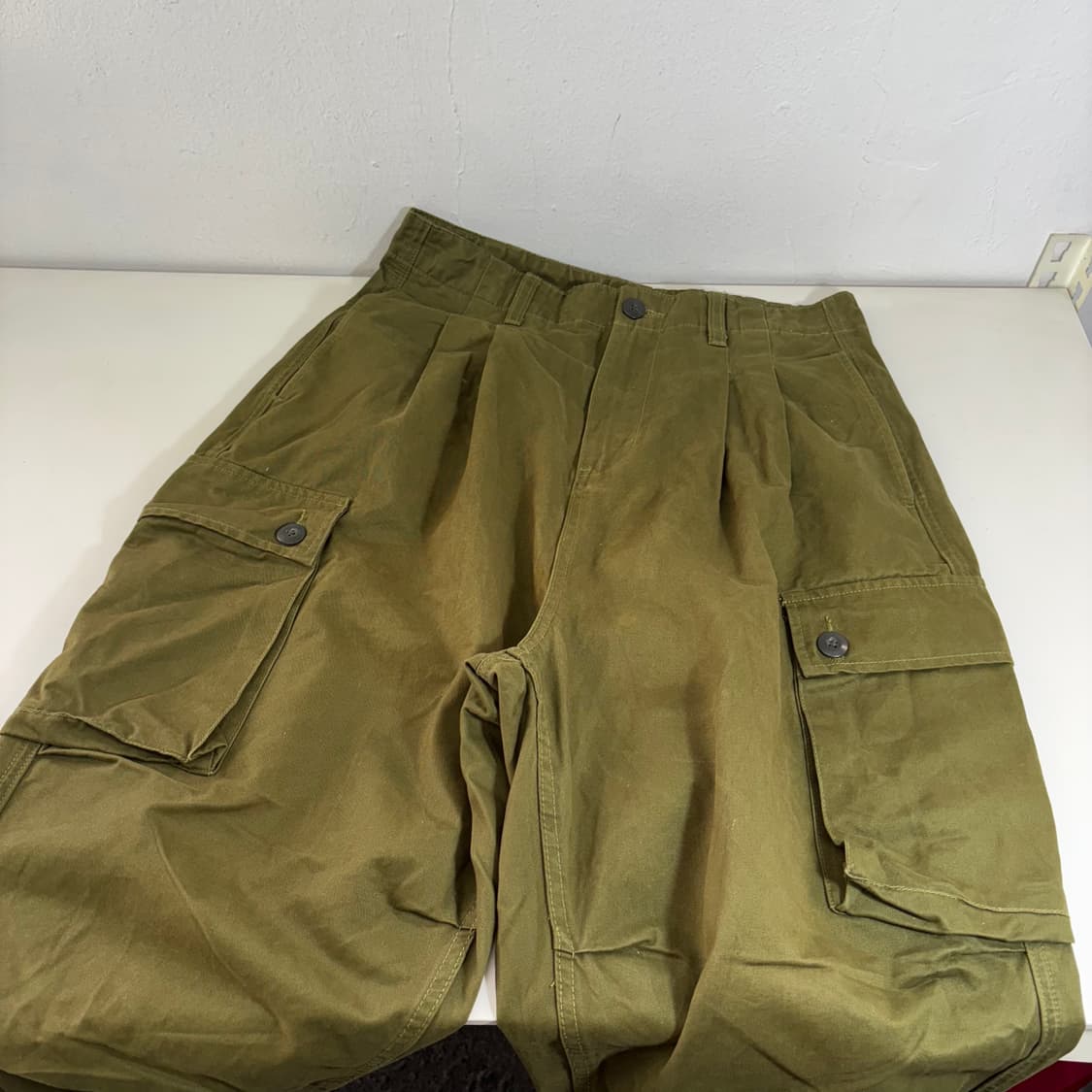 L 빈티지 카키 루즈레귤러핏 코튼 카고팬츠 상품이미지1