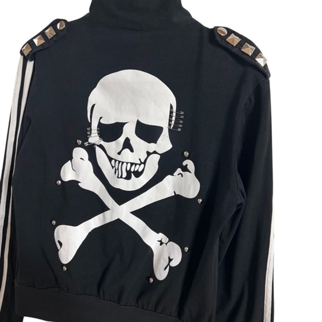 Magic punk skull chain jersey 펑크 옷핀 해골져지 상품이미지6