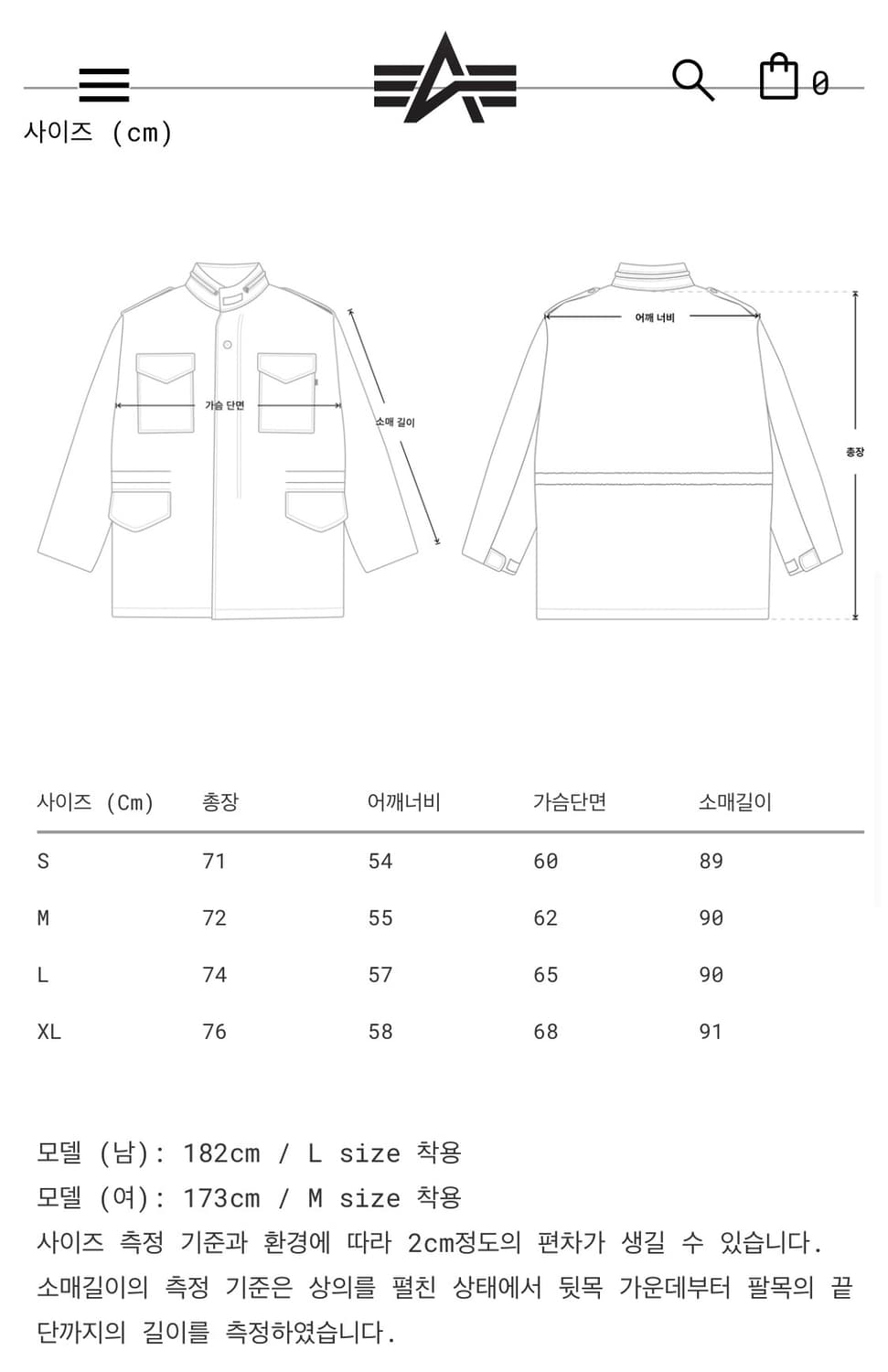 알파 인더스트리 m-65 모드 필드 코트 GEN II 블랙 색상 상품이미지9