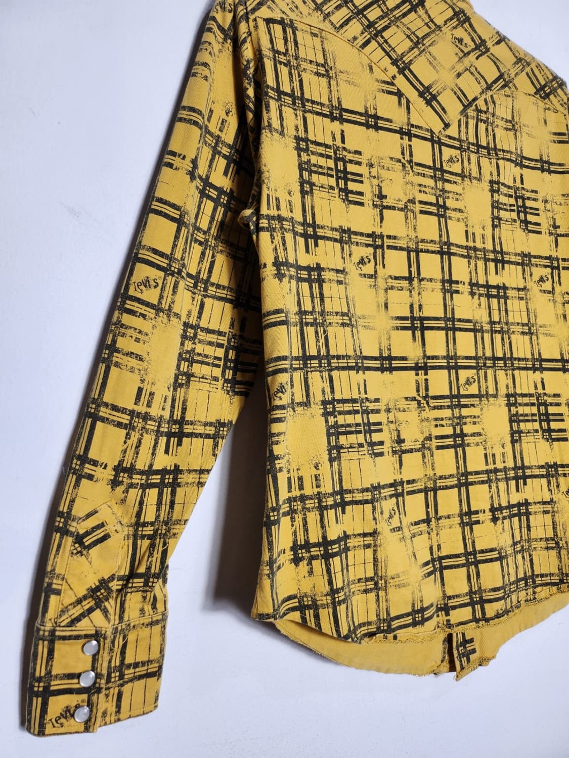 M 리바이스 옐로우 웨스턴 체크 셔츠 상품이미지4