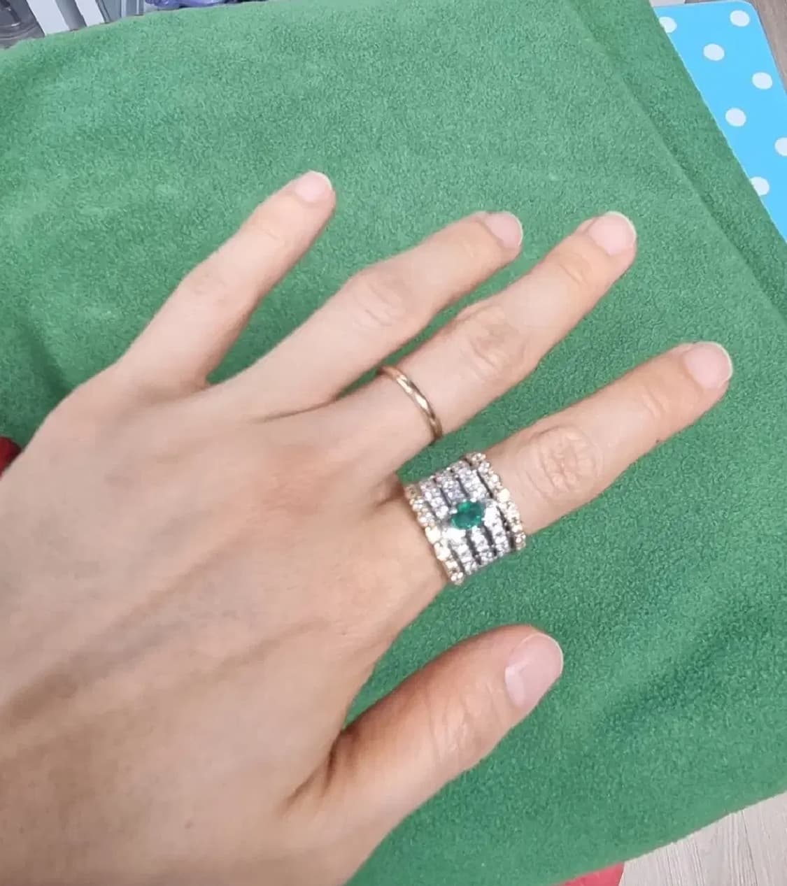 에메랄드 레트로 14k 금반지 상품이미지3