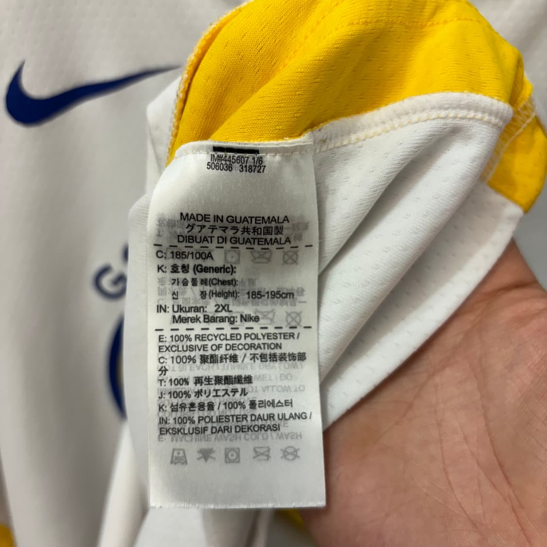 나이키 X NBA 골든스테이트 스테판 커리 마킹 슬리브리스 유니폼 2XL 상품이미지8