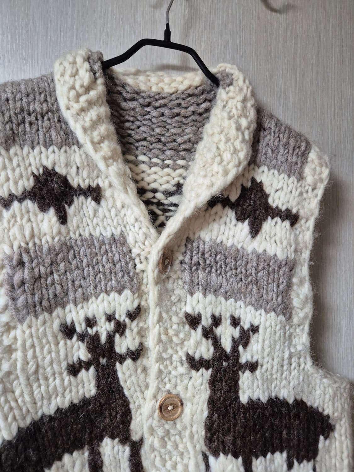 코위찬 캐나다 핸드메이드 노르딕 패턴 니트 스웨터 조끼 베스트 카나다 상품이미지3