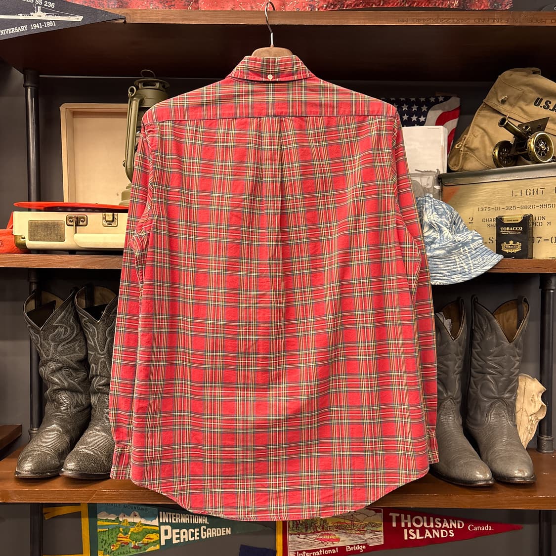 신형라벨 폴로 랄프로렌 레드 타탄체크 버튼다운 셔츠 N751 상품이미지2