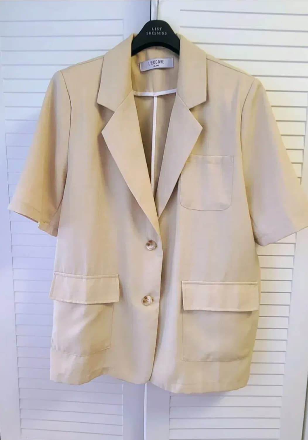 LECCOVE 베이지 반팔 자켓 상품이미지1