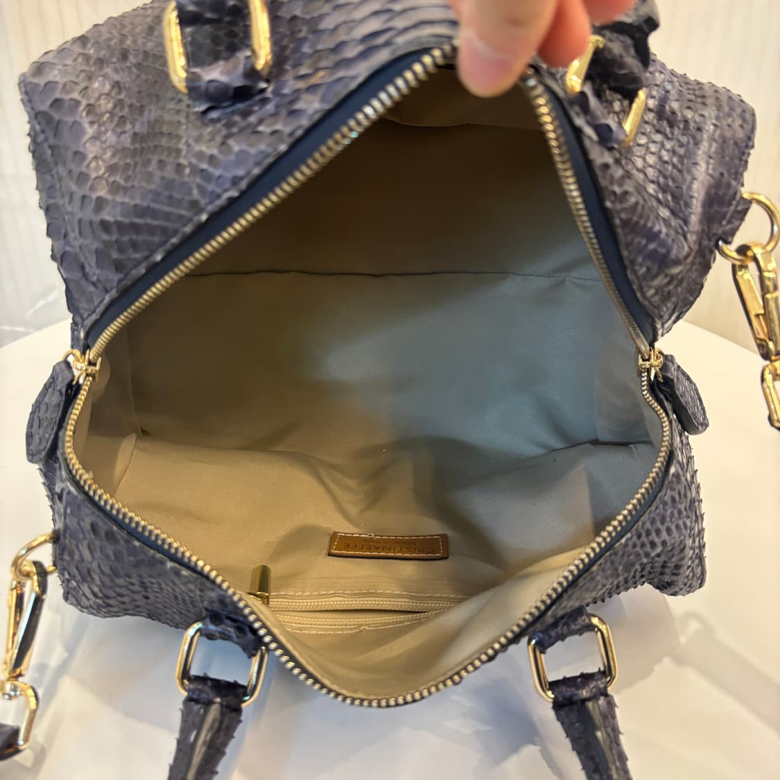 정품 크리스티나에페 리얼 파이톤 뱀피 투웨이백    상품이미지7