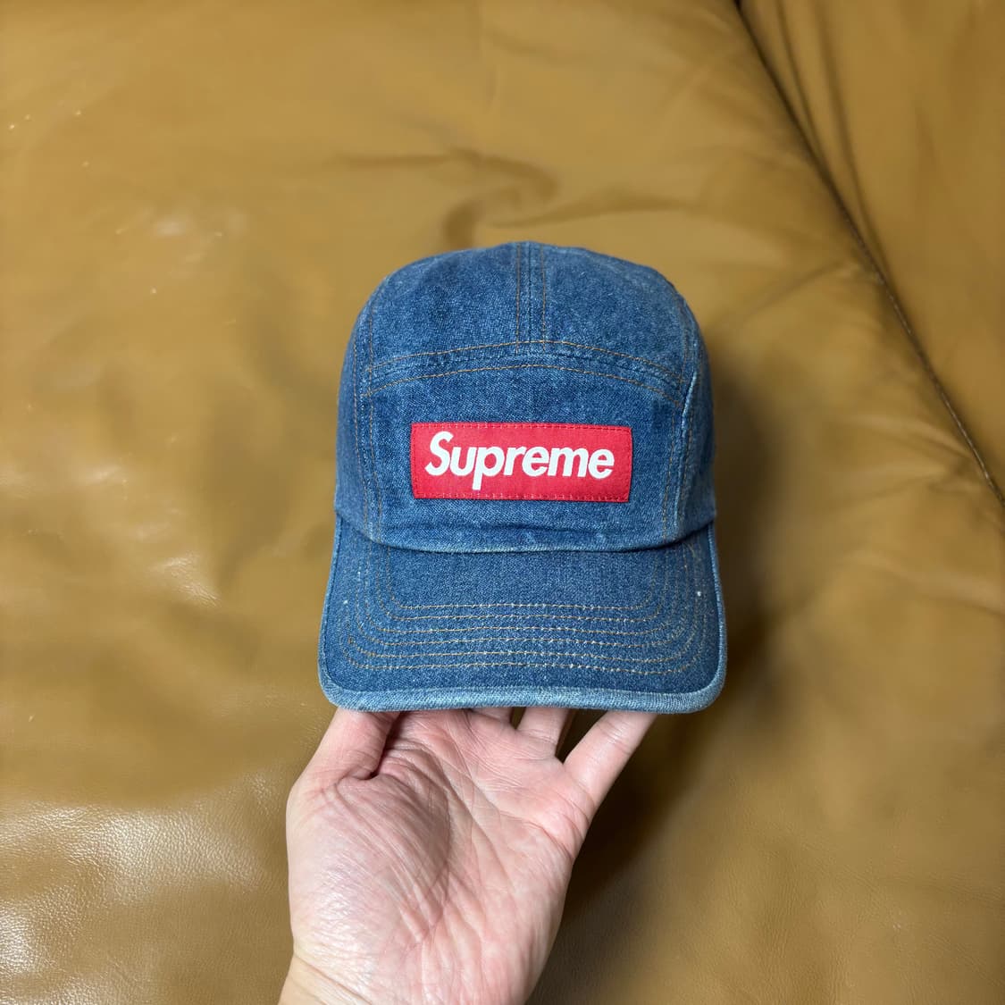 슈프림 캠프캡 모자 박스로고 22FW 데님 상품이미지2