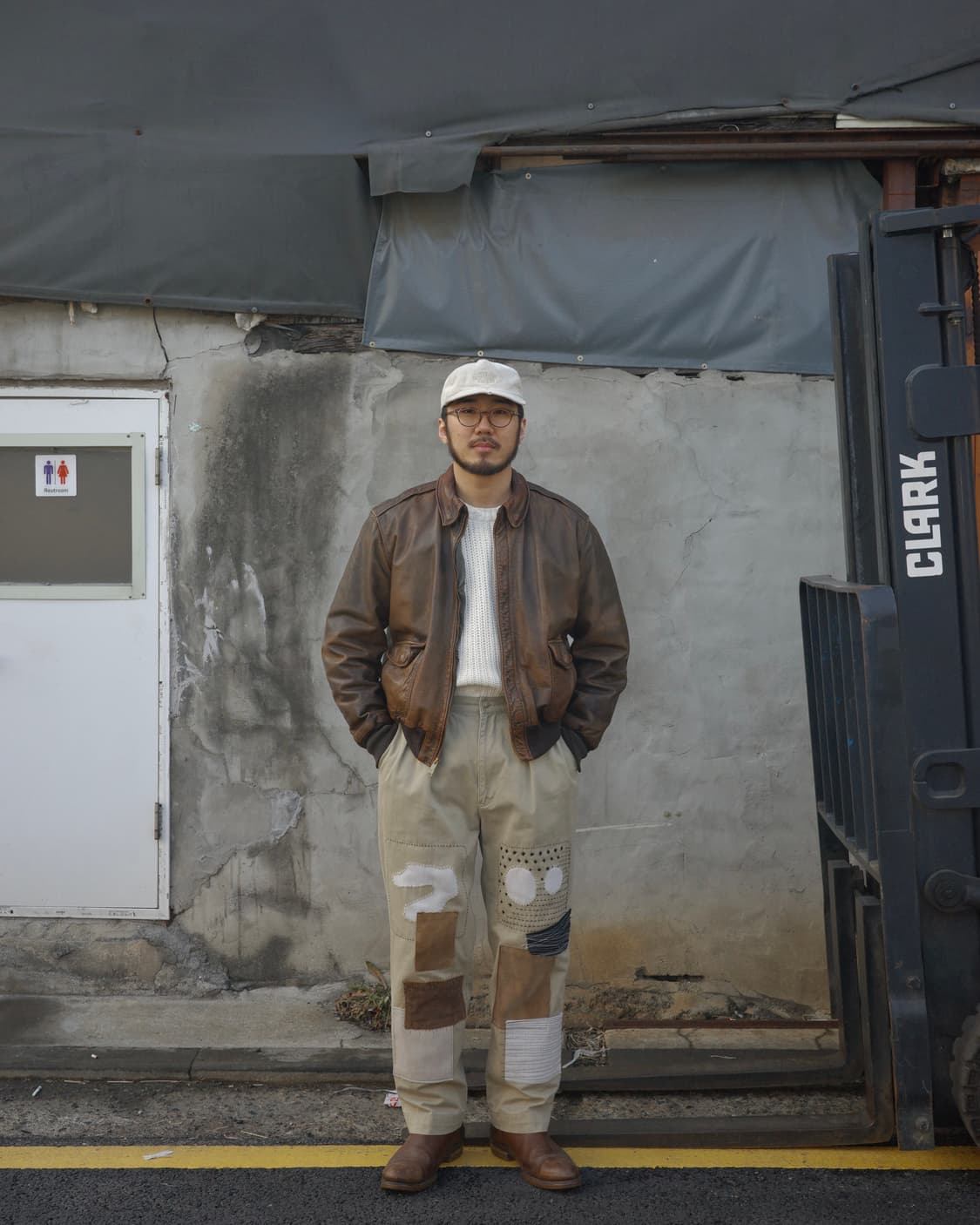 80s 90s L.L.bean 에이징 고트스킨 a-2 레더 자켓 상품이미지7