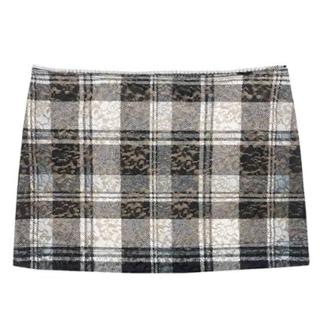 Lace mesh mini skirt (check) 베몬 아사 착용 상품이미지1