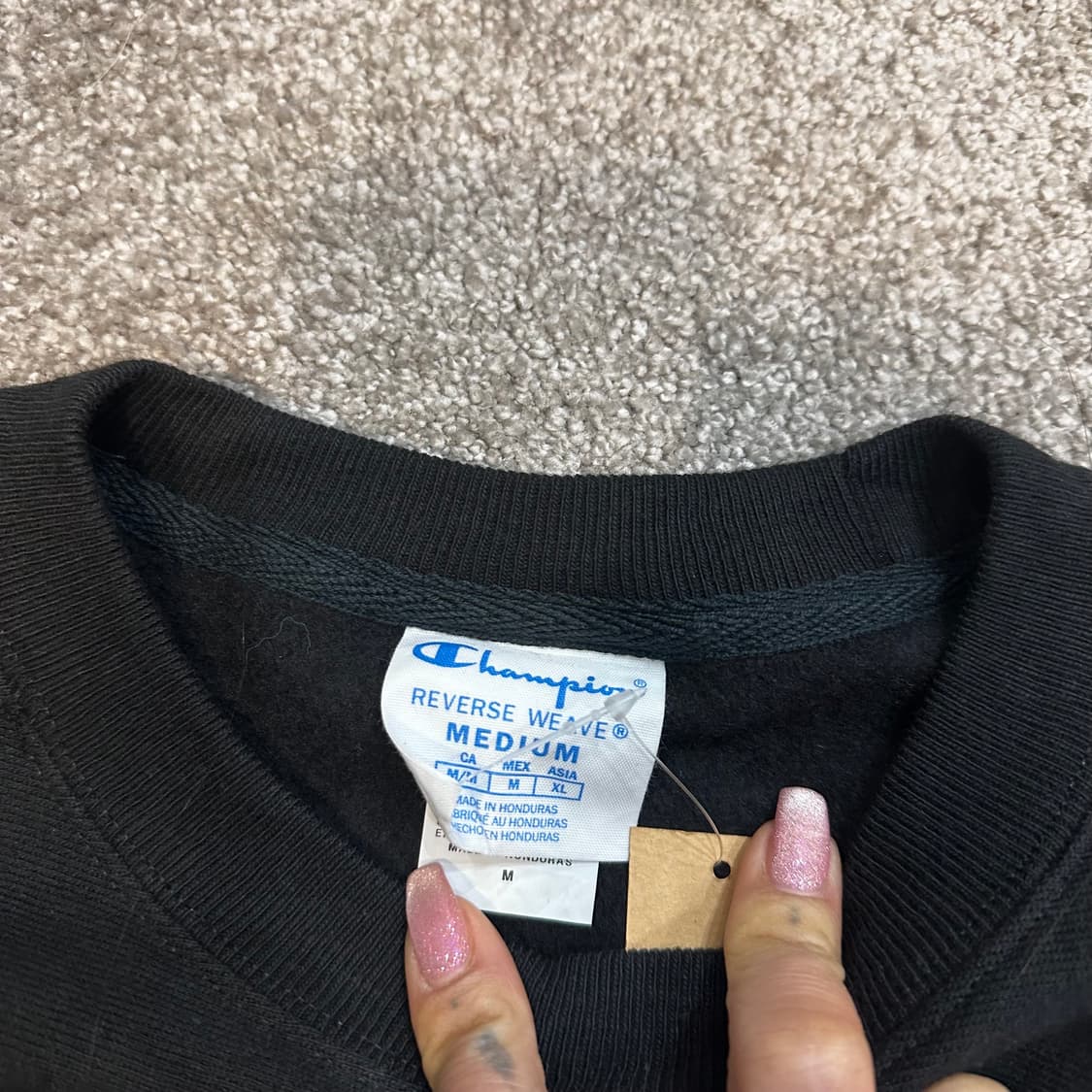 챔피온 리버스위브 블랙 백로고 스웻셔츠 상품이미지3