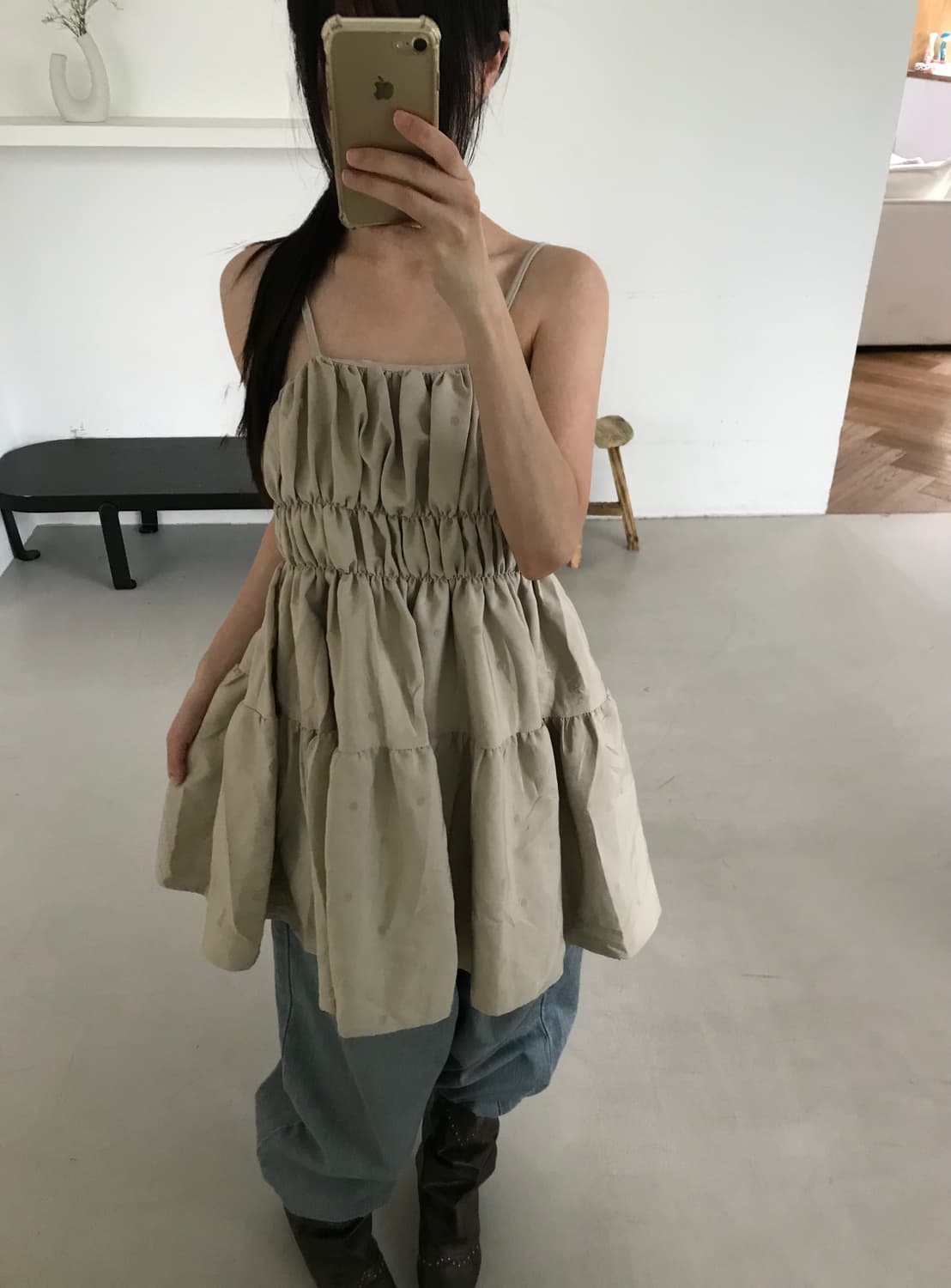 vintage dot sleeveless top 상품이미지2