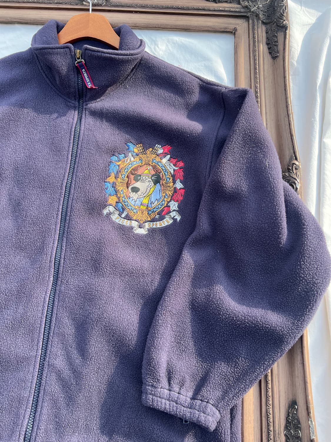 네이비 플리스 집업 자켓 (자수 그래픽) 상품이미지6