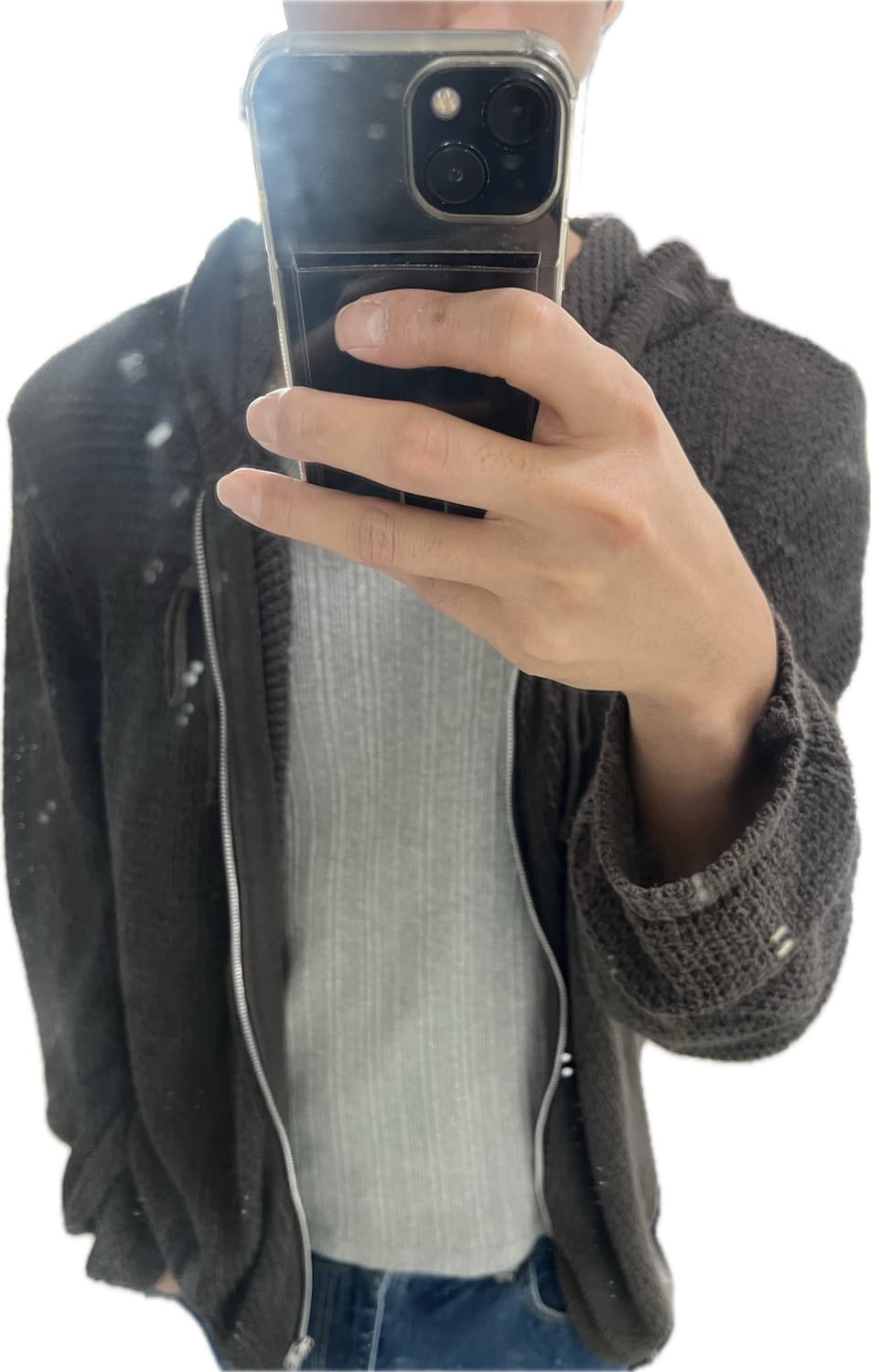 해칭룸 니트 후드집업 상품이미지1