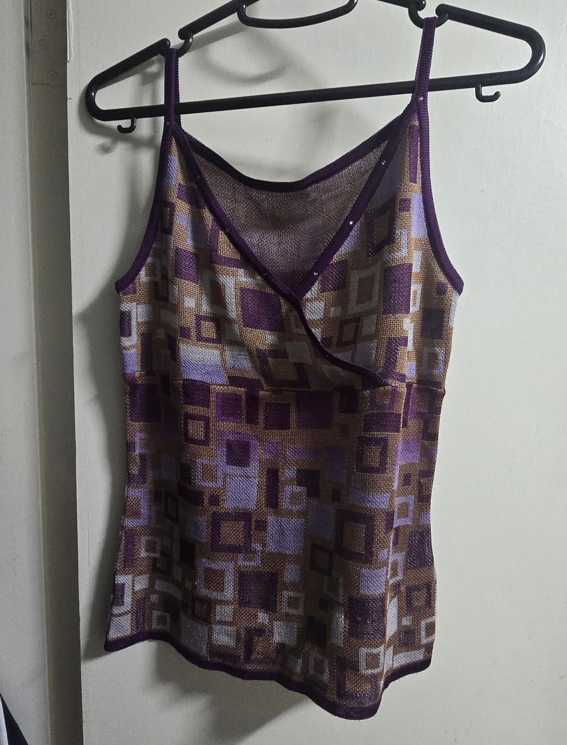 오츠빈티지 브이넥 지오메트릭 패턴 슬리브리스 상품이미지1