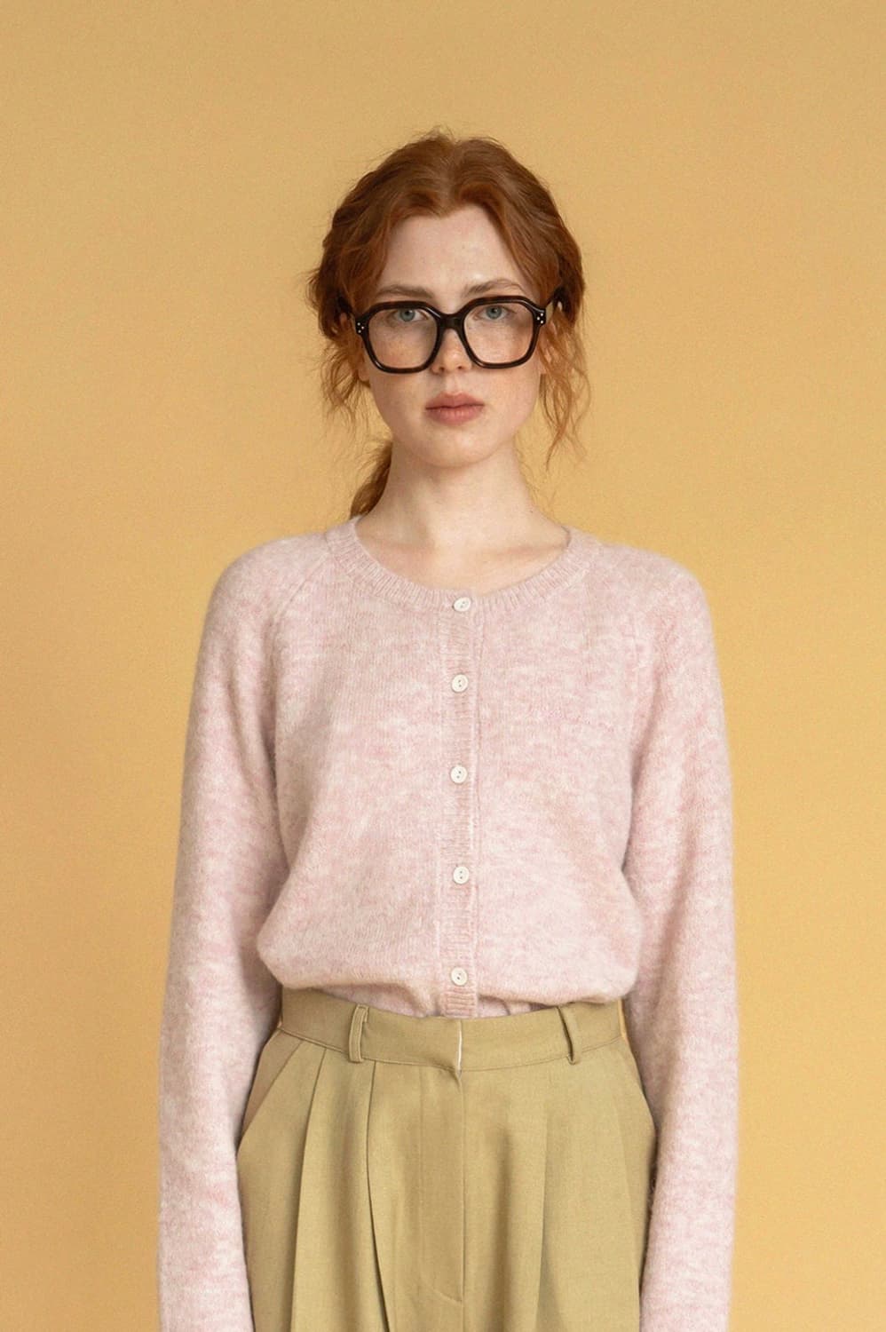 [위드아웃썸머] essential logo cardigan_pink 상품이미지5