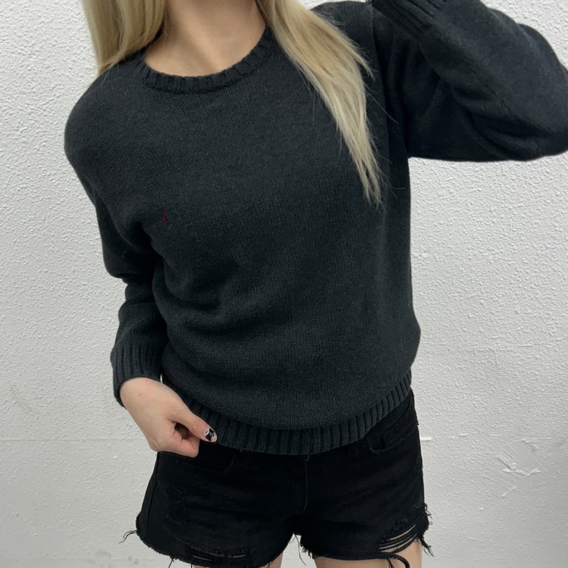 폴로 랄프로렌 버건디 차콜 니트 M 상품이미지1