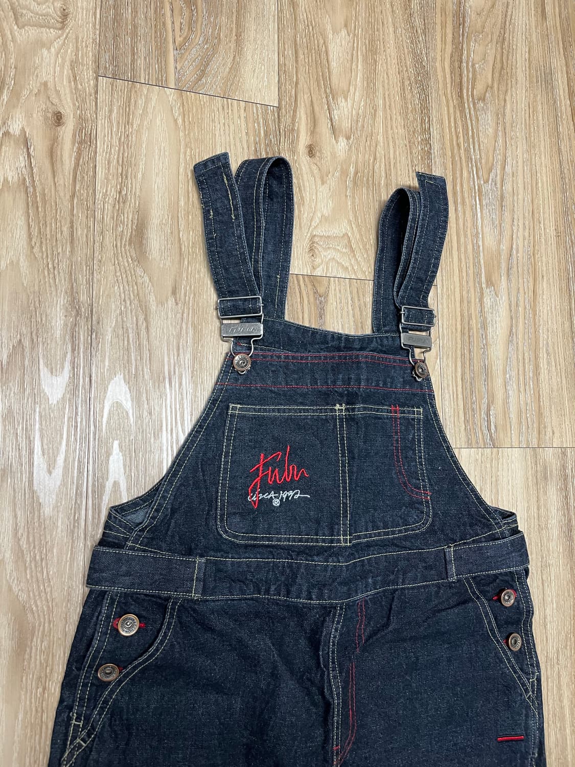 푸부 올드스쿨 카고 데님 오버롤 상품이미지2