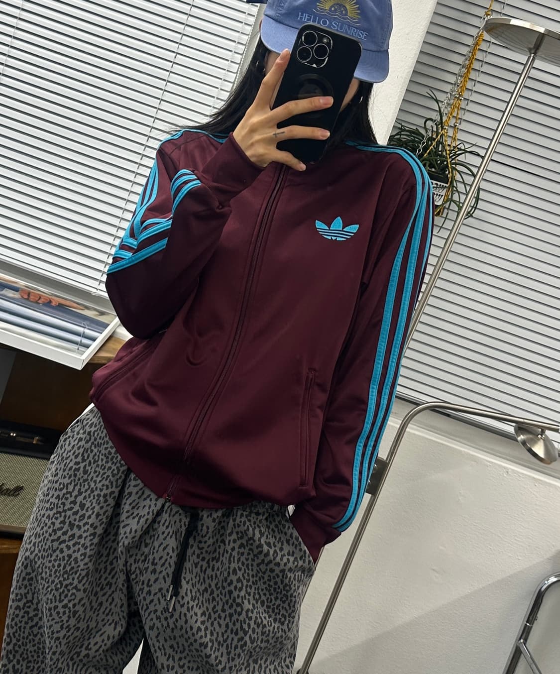 아디다스 민트 버건디 트랙탑 저지 M 상품이미지1