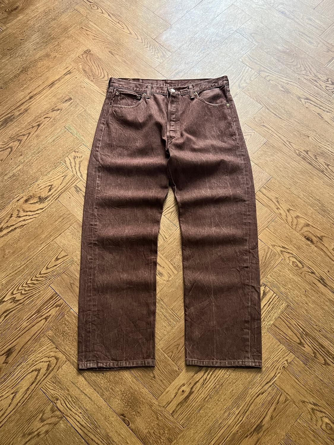 [36]리바이스 501 빈티지 워싱 다크브라운 데님 팬츠 상품이미지2