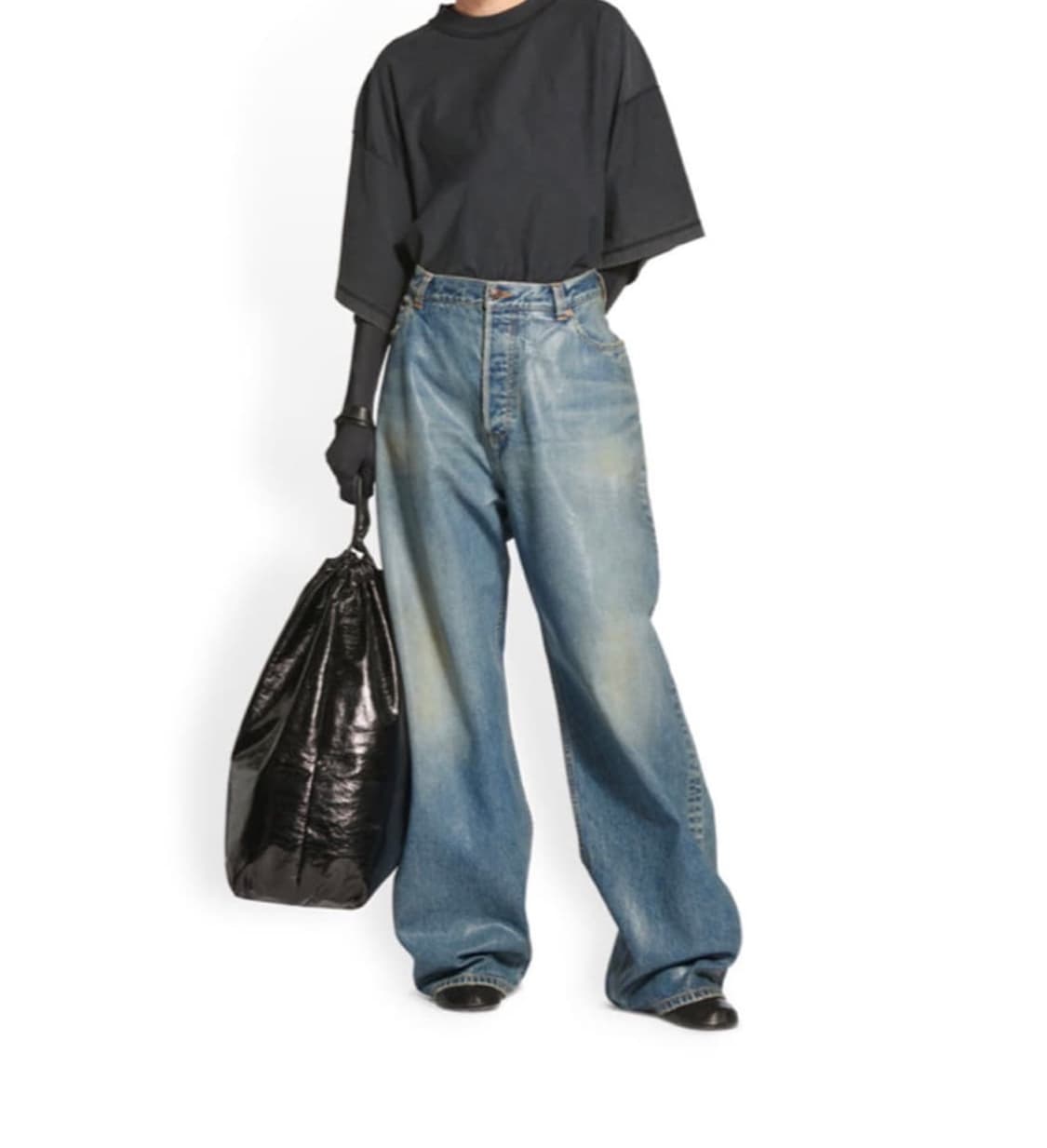 발렌시아가 블루 코팅 라지 배기 소프트 데님 s 상품이미지1