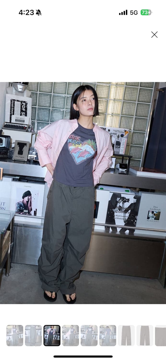 샌드사운드(UNISEX) 패러슈트 밴딩 팬츠 - 카키 상품이미지4