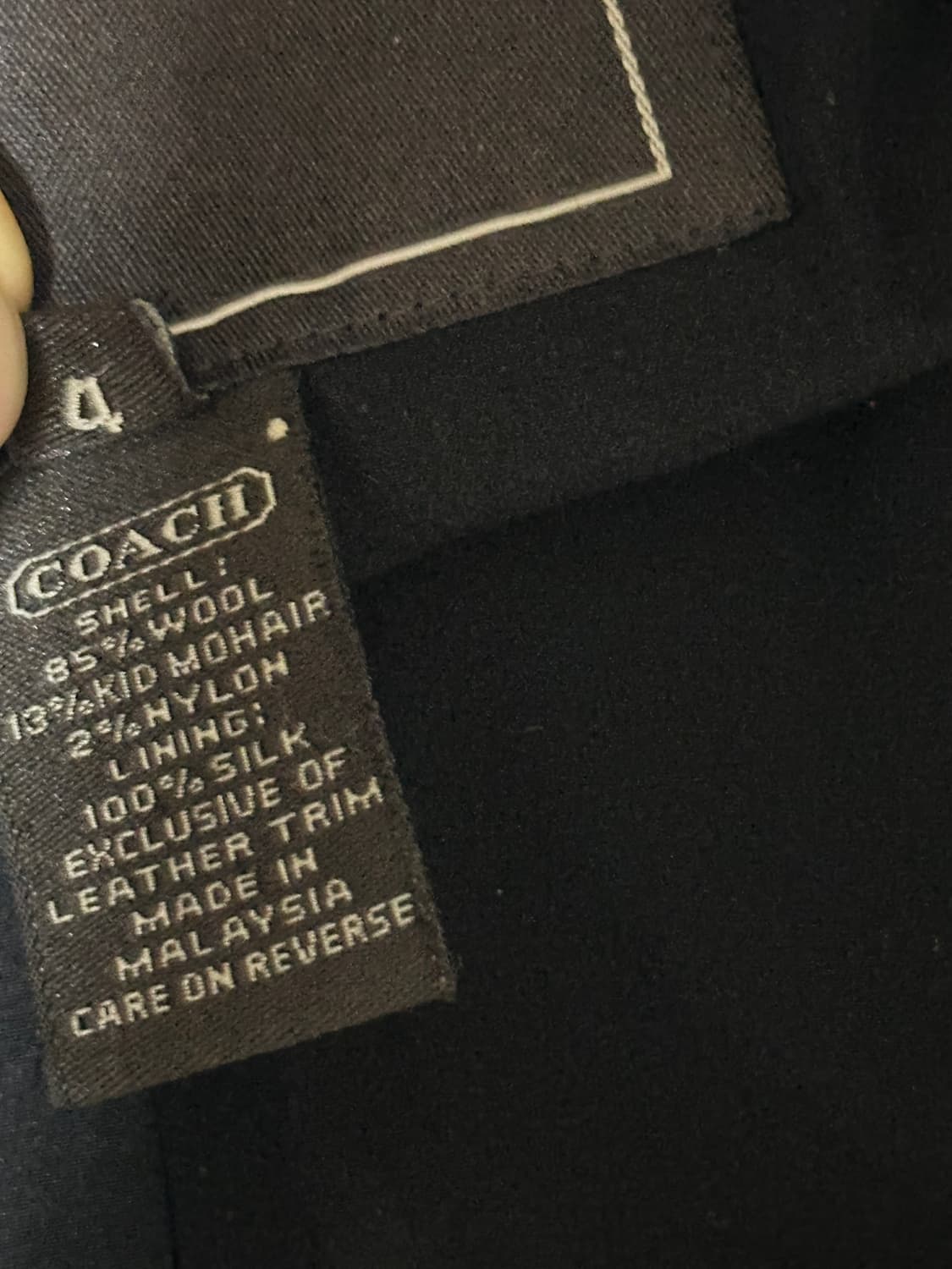 COACH 헤링본 울 더블코트 S (실크 안감)  상품이미지8