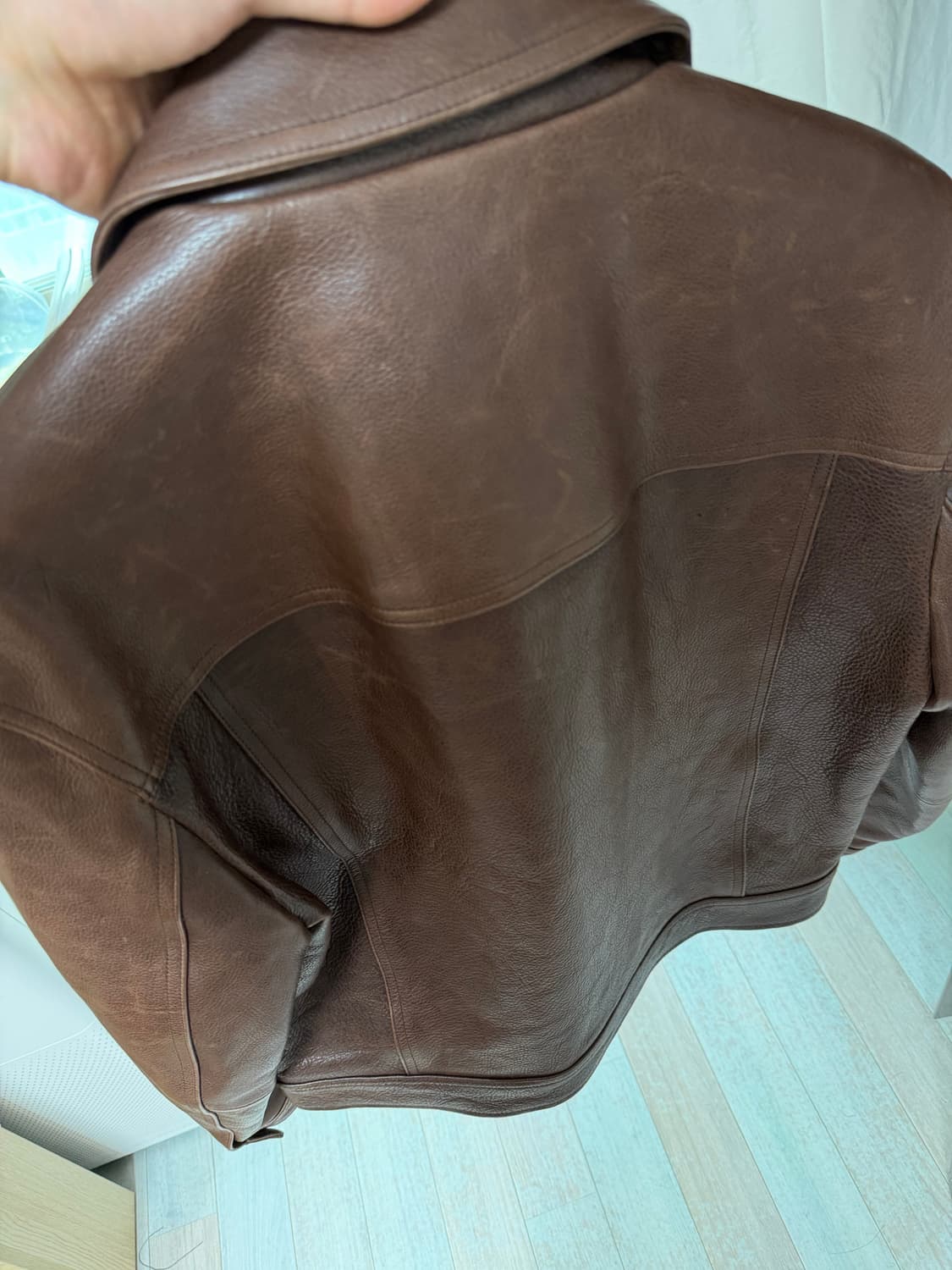 노이어 엔틱 카우레더 트러커 브라운 48 사이즈 상품이미지3