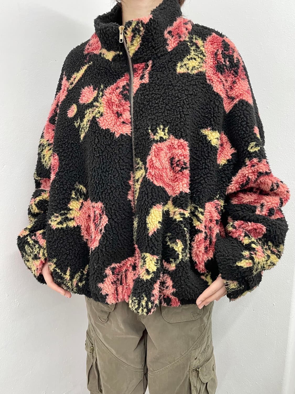 플로럴 부클 플리스 자켓  상품이미지1