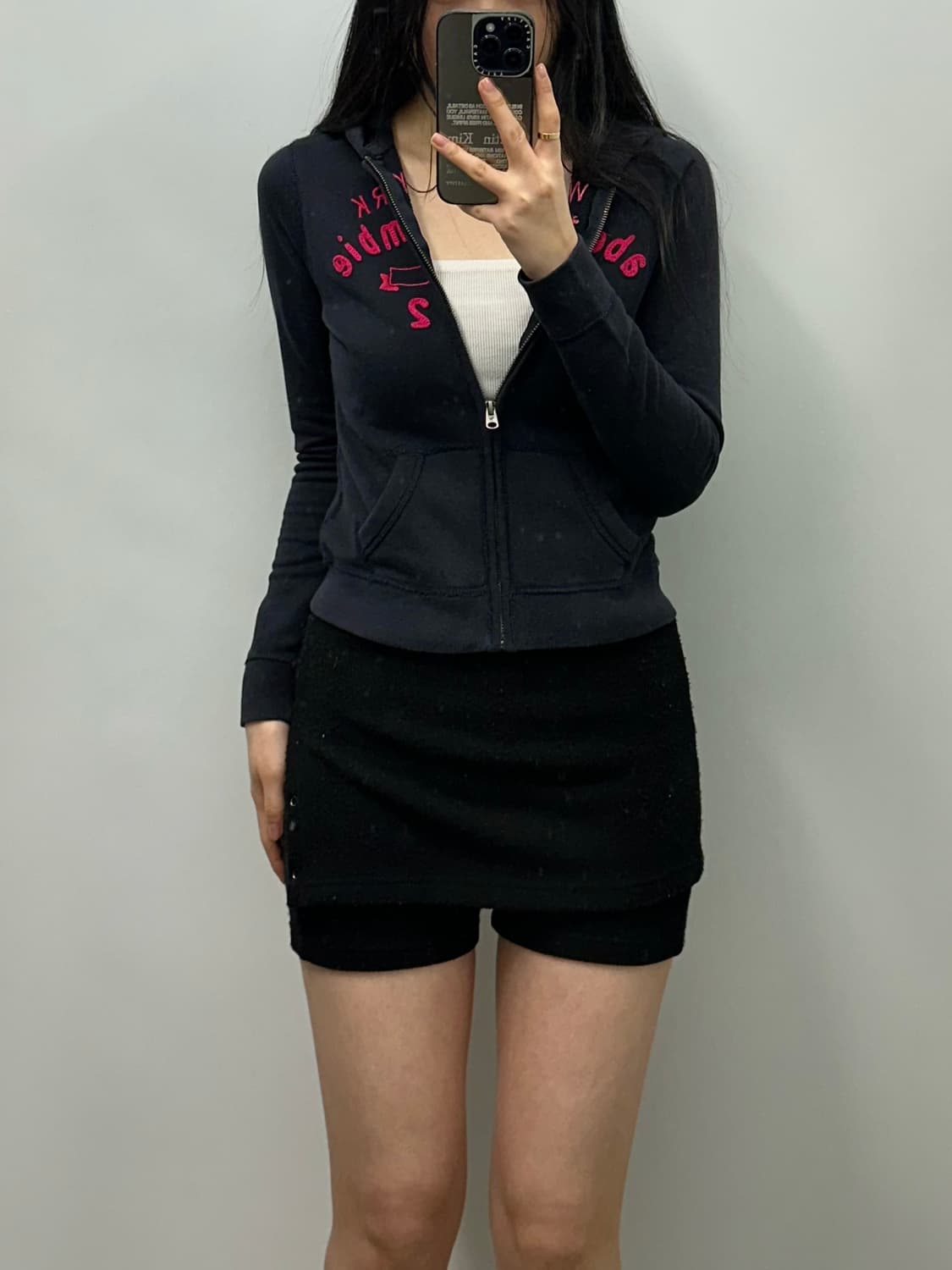 아베크롬비 y2k 와투케 딱붙핏 네이비 후드집업 상품이미지1