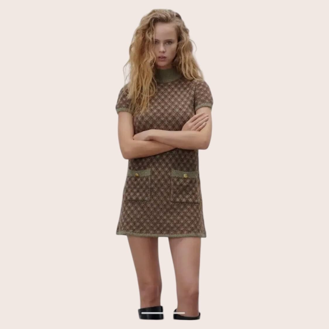 자라 골든버튼 니트 원피스 예슬마켓 온트 원피스 상품이미지3