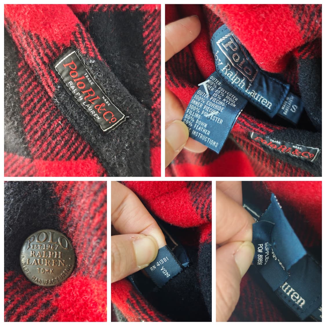 폴로 랄프로렌 소가죽 다운 패딩 리버시블 베스트 블랙 레드 S 상품이미지10