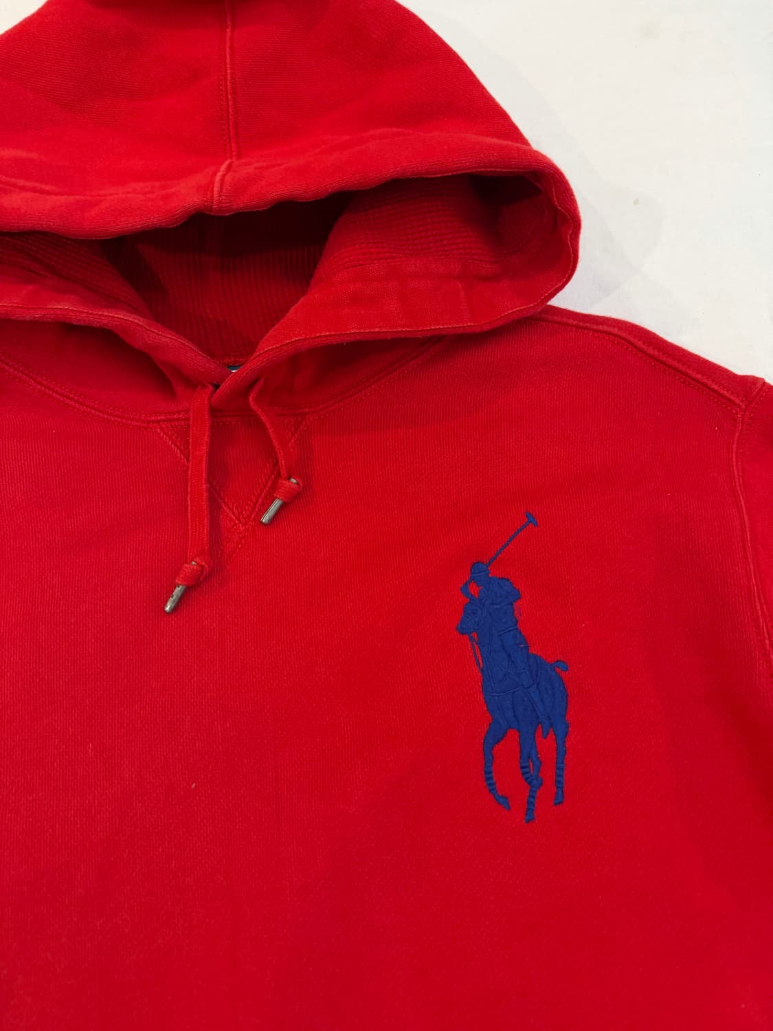 폴로 랄프로렌 빅포니 와플 후드티 버건디 레드 상품이미지2
