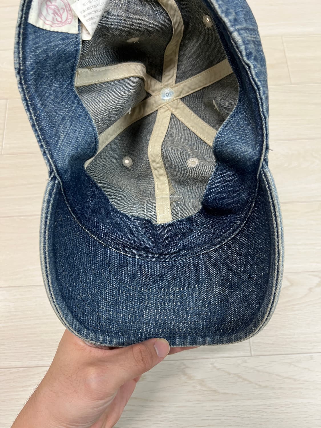 택포11) 풀카운트 6843hw 워싱 데님 볼캡 상품이미지5