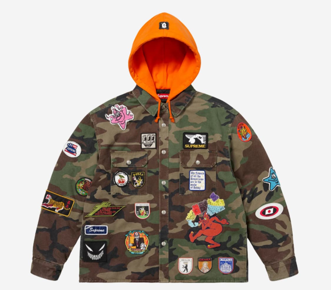 Supreme Patches Hooded Zip Up Shirt M사이즈 상품이미지1