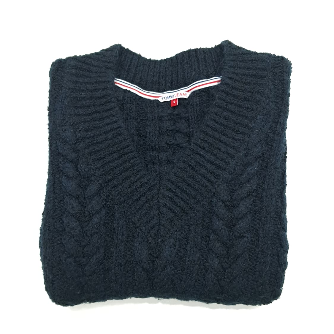 CN934 S 타미힐피거 블랙 피셔맨 니트 조끼 베스트 상품이미지6