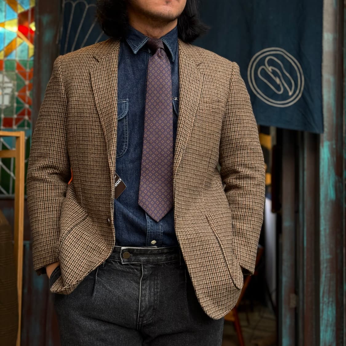 빈티지 트위드 울 자켓 100 상품이미지8