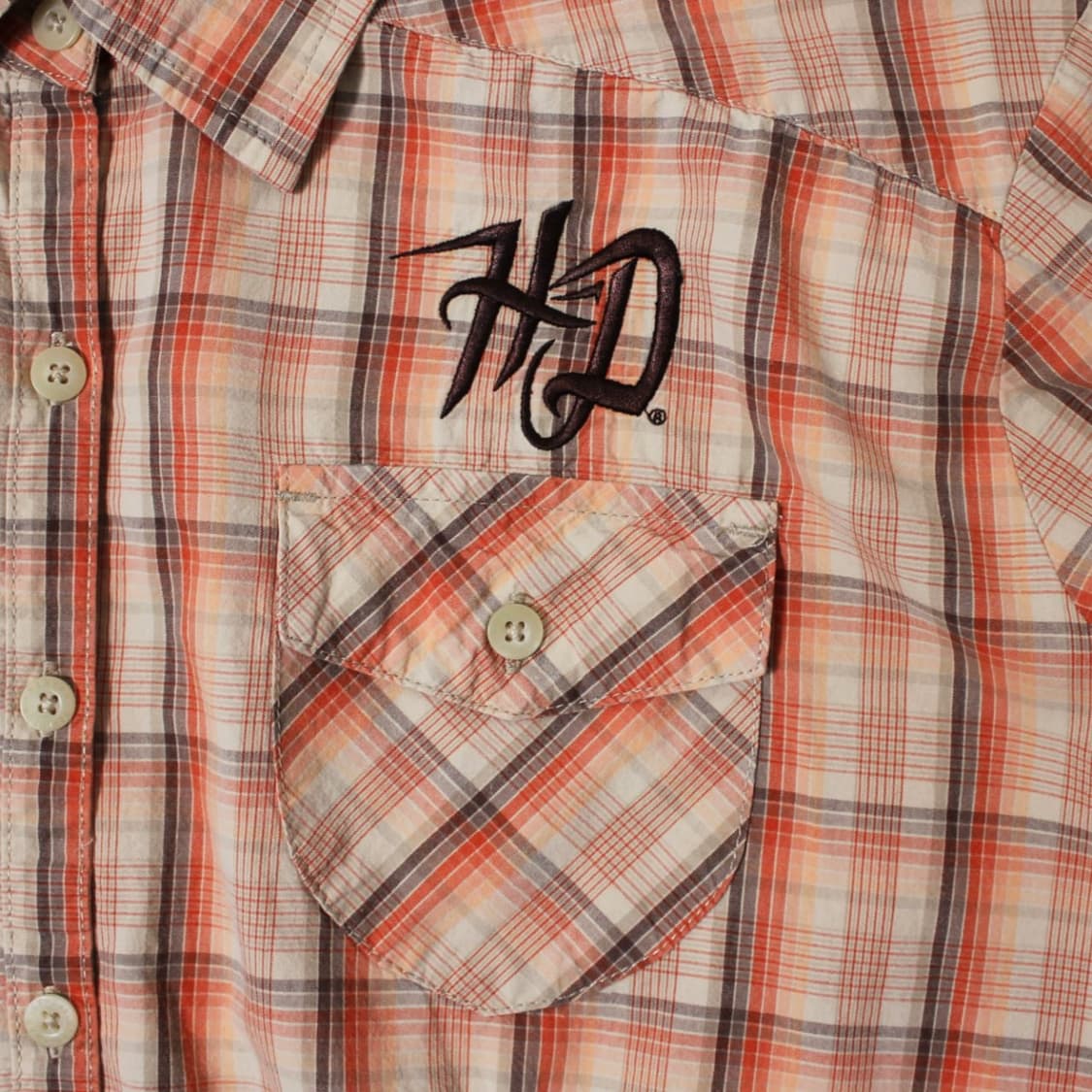 Harley-Davidson 자수 로고 체크 반팔 셔츠 상품이미지2