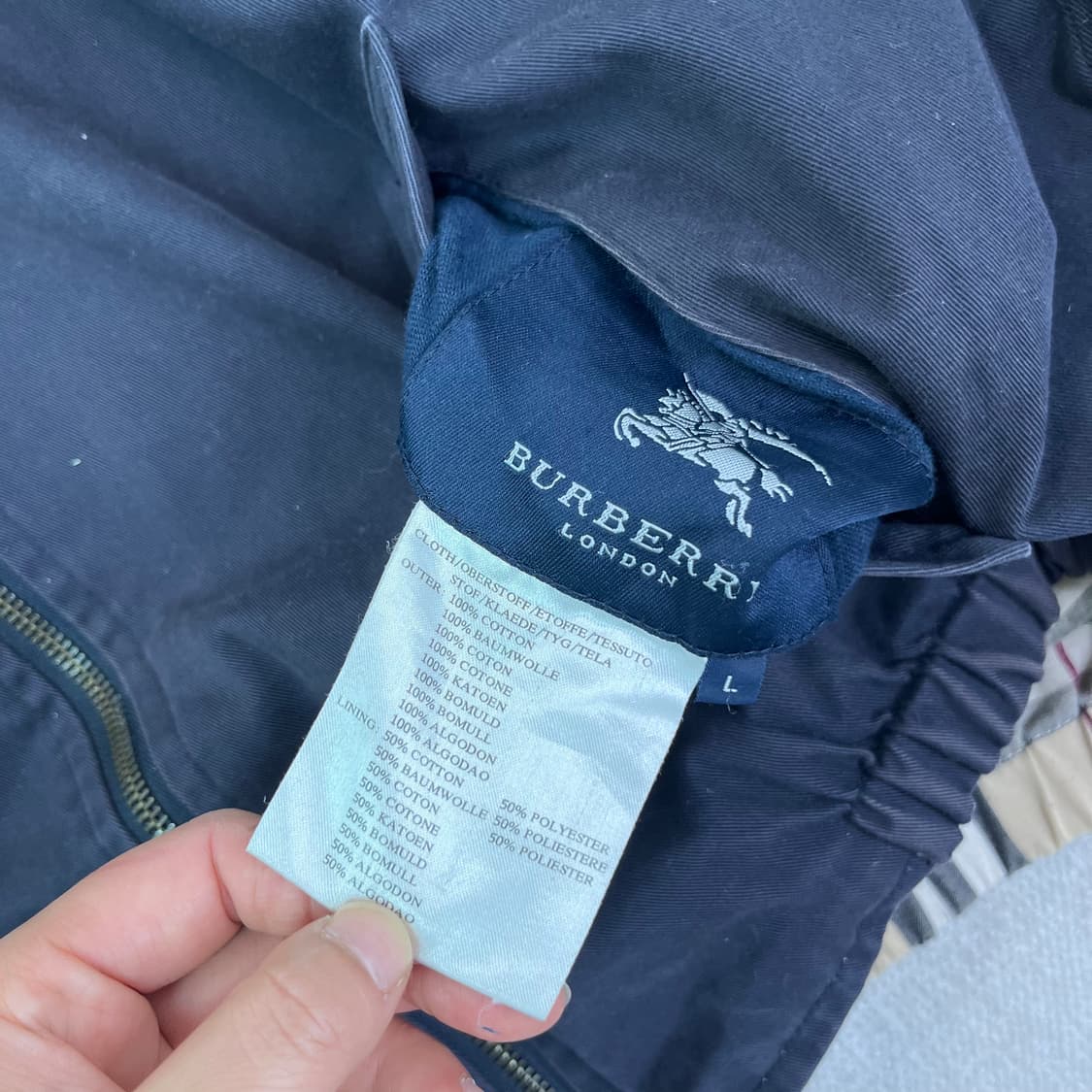 100 버버리 노바체크 리버시블 블루종 자켓 상품이미지9