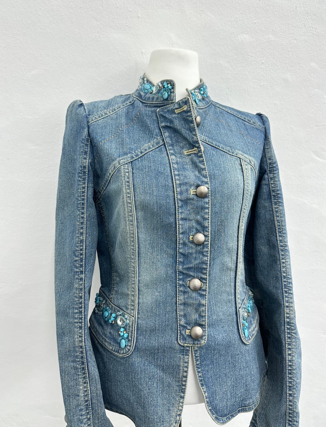 Vintage cubic detail denim jacket 상품이미지3
