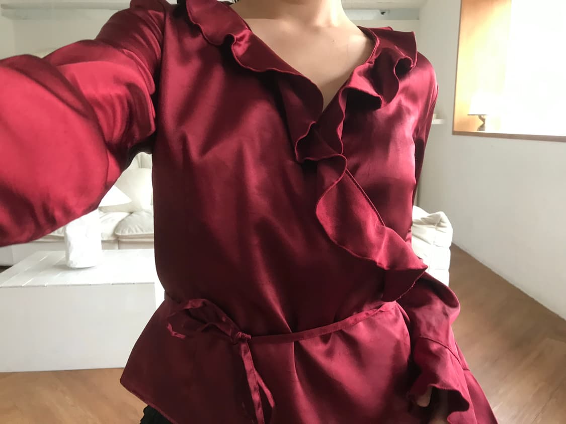 vintage wrap frill blouse 상품이미지5