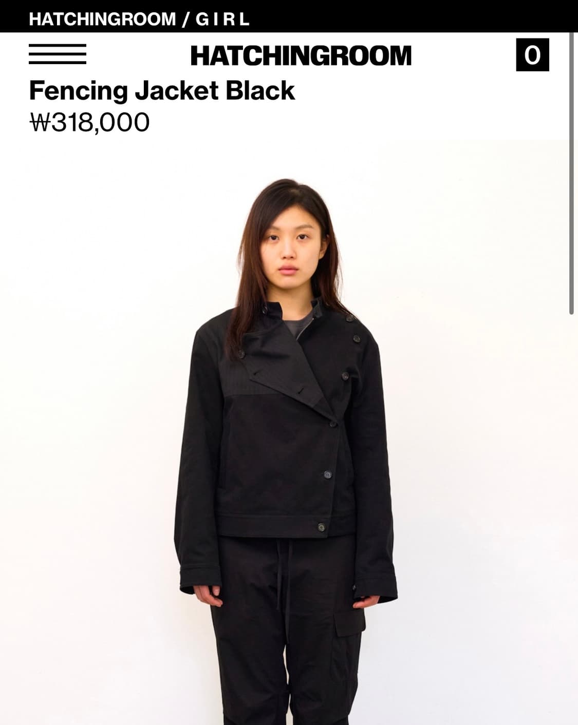 해칭룸 펜싱 자켓 블랙 상품이미지1