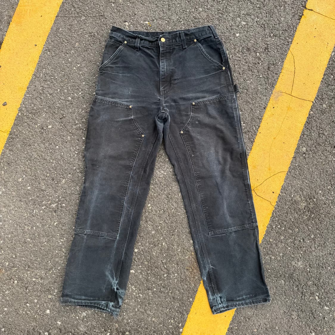 USA 칼하트 B01 BLK 더블니 카펜터 팬츠 상품이미지1