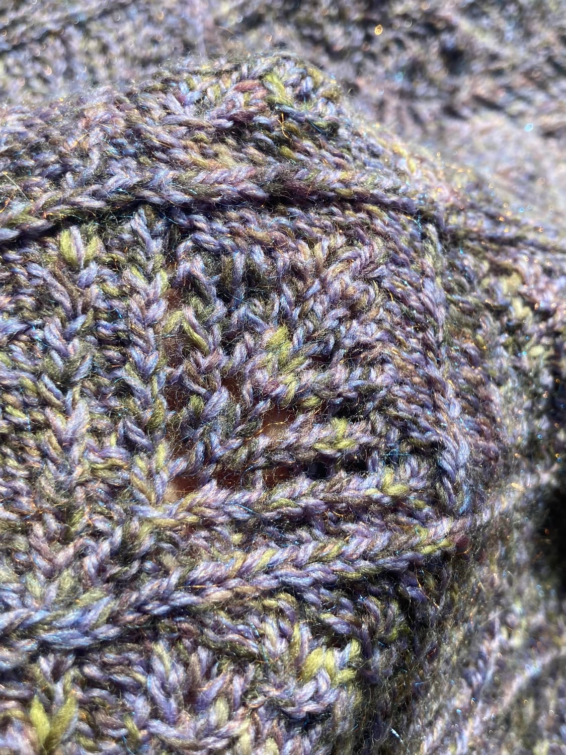 하구미 모리걸 폭닥코디 무지개떡 솜사탕 코튼캔디 연보라 뜨개 반팔 니트  상품이미지4