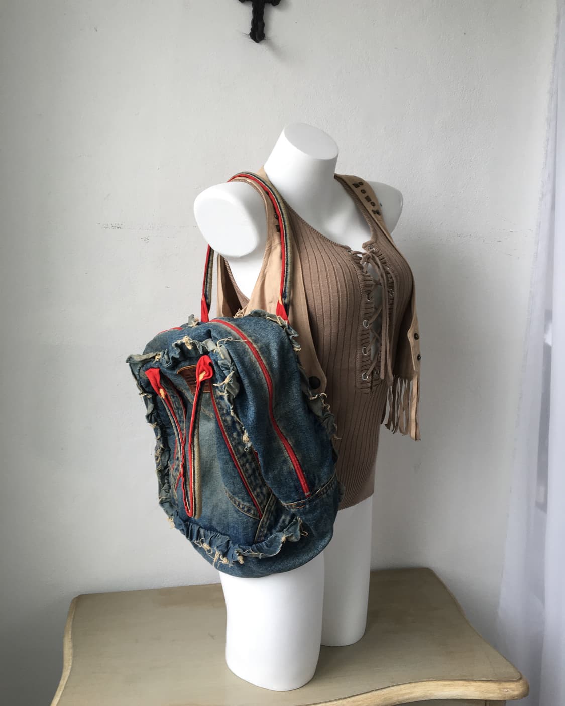 grunge mood denim tote bag 상품이미지2