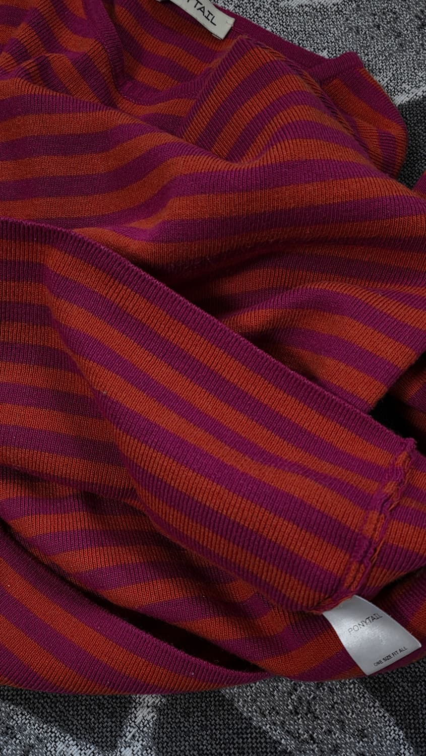 포니테일 ponytail 스트라이프 니트티 드래곤후르츠 색상 상품이미지5